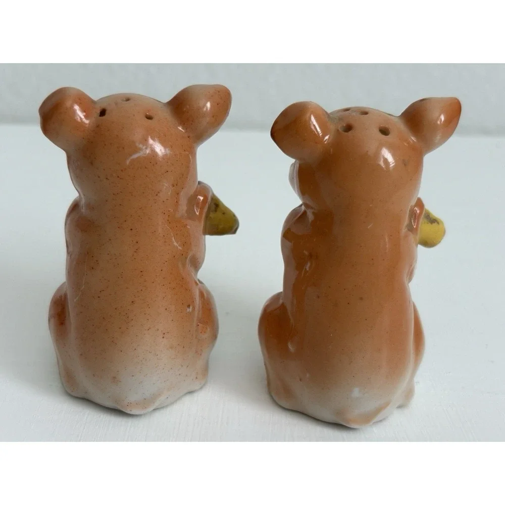 Vintage Made In Japan Pig Salt Pepper Shakers I'm Salt I'm Pepper Corn Set Cute